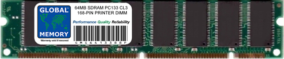 64MB SDRAM PC133 133MHz 168-PIN DIMM MEMORY RAM FOR PRINTERS - Click Image to Close